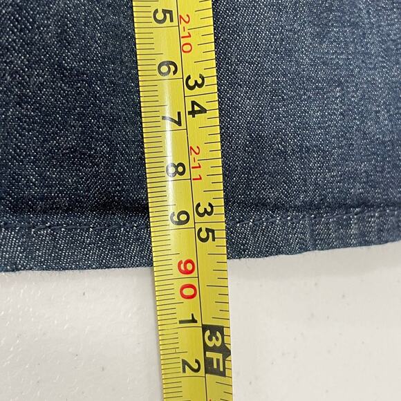 Retro Calvin Klein Jeans Blue Sun Dress Scoop Neckline Ruched Gathered Bodice S - Picture 12 of 12